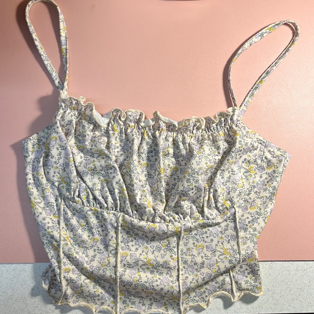 SHEIN, S, Cream with flowers, NEVER WORN!!